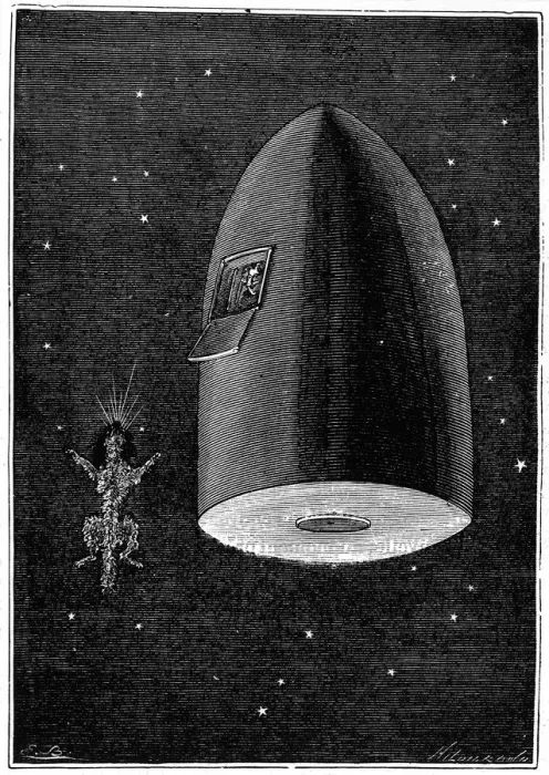 Framed Print : Illustration from De la Terre a la Lune by Jules Verne, 1865 Framed Print : Illustration from De la Terre a la Lune by Jules Verne, 1865
