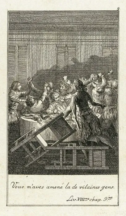Framed Print : Illustration for Le Sage's Gil Blas, 1783. Creator: Daniel Nikolaus Chodowiecki Framed Print : Illustration for Le Sage's Gil Blas, 1783. Creator: Daniel Nikolaus Chodowiecki