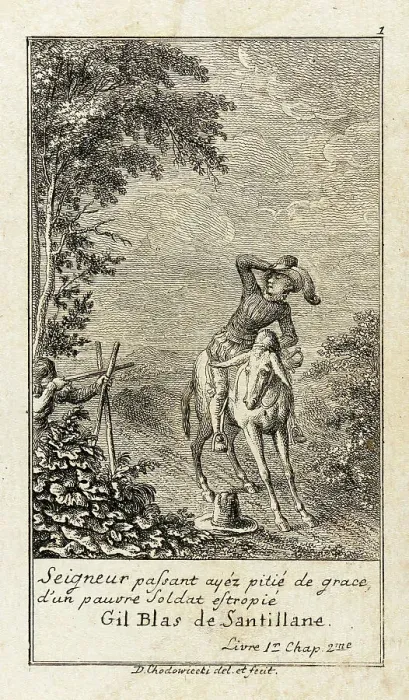Framed Print : Illustration for Le Sage's Gil Blas, 1783. Creator: Daniel Nikolaus Chodowiecki Framed Print : Illustration for Le Sage's Gil Blas, 1783. Creator: Daniel Nikolaus Chodowiecki