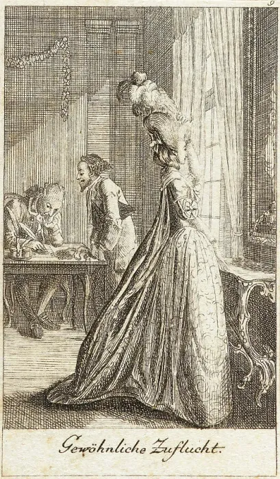 Framed Print : Illustration for Life of a Badly Brought Up Young Lady, 1779. Creator: Daniel Nikolaus Chodowiecki Framed Print : Illustration for Life of a Badly Brought Up Young Lady, 1779. Creator: Daniel Nikolaus Chodowiecki