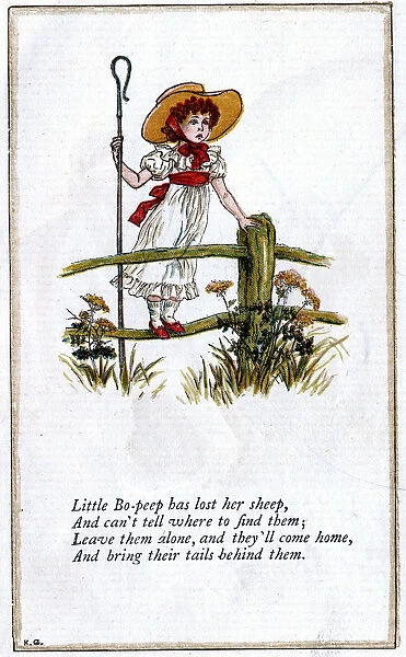 Illustration for Little Bo-Peep has lost her sheep, Kate Greenaway. Artist: Catherine Greenaway