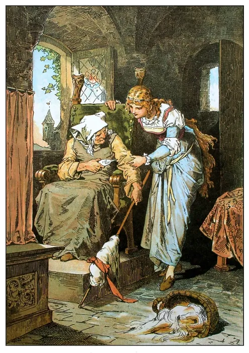 Framed Print : Illustration for 'Little Briar Rose' by Brothers Grimm, c1899. Creator: Zick, Alexander (1845-1907) Framed Print : Illustration for 'Little Briar Rose' by Brothers Grimm, c1899. Creator: Zick, Alexander (1845-1907)