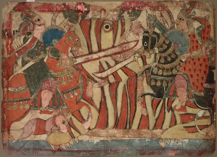 Framed Print : Illustration of the Mahabharata, c. 1800. Creator: Unknown Framed Print : Illustration of the Mahabharata, c. 1800. Creator: Unknown