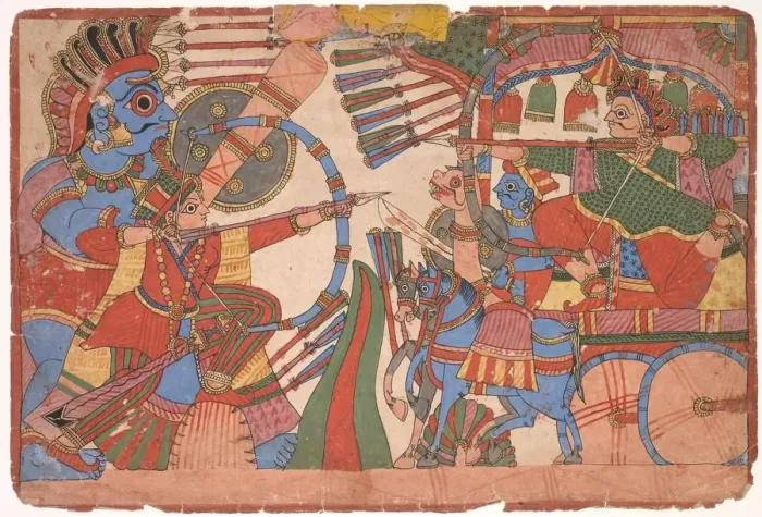 Framed Print : Illustration to the Mahabharata, c. 1800. Creator: Unknown Framed Print : Illustration to the Mahabharata, c. 1800. Creator: Unknown