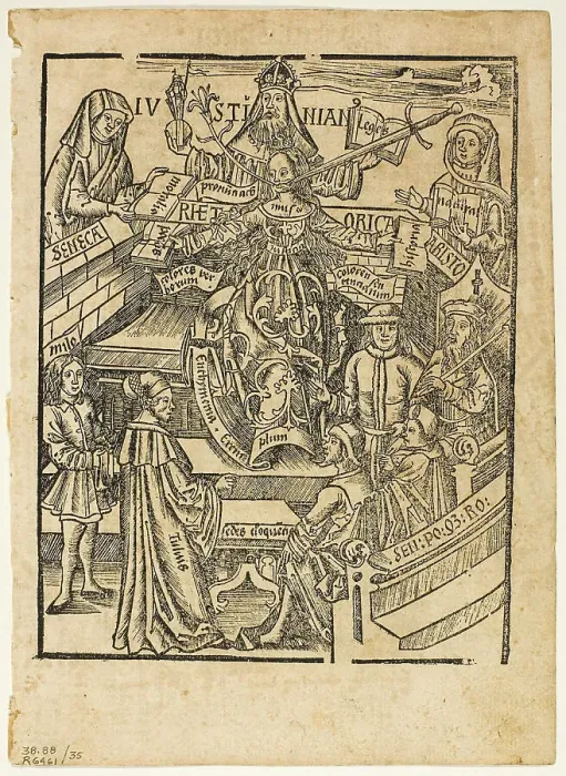 Framed Print : Illustration from Margarita philosophica, plate 35 from Woodcuts...1517, assembled... 1937. Creators: Unknown, Max Geisberg Framed Print : Illustration from Margarita philosophica, plate 35 from Woodcuts...1517, assembled... 1937. Creators: Unknown, Max Geisberg
