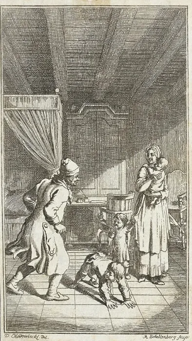 Framed Print : Illustration for Mathias Claudius Asmus Omnia sua secum Portans, published 1783 (?). Creator: Johann Rudolf Schellenburg Framed Print : Illustration for Mathias Claudius Asmus Omnia sua secum Portans, published 1783 (?). Creator: Johann Rudolf Schellenburg