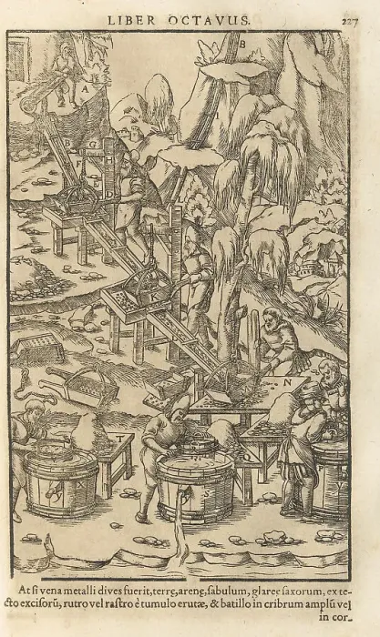Framed Print : Illustration from De re metallica libri XII by Georgius Agricola, 1556. Artist: Anonymous Framed Print : Illustration from De re metallica libri XII by Georgius Agricola, 1556. Artist: Anonymous