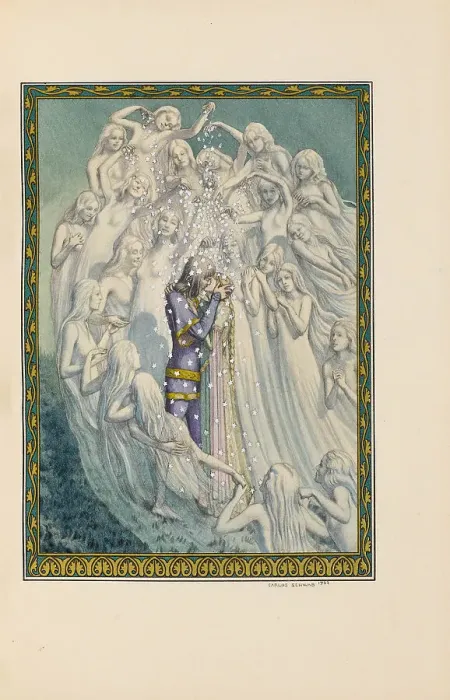 Framed Print : Illustration for Pelléas et Mélisande by Maurice Maeterlinck, 1922. Creator: Schwabe, Carlos (1866-1926) Framed Print : Illustration for Pelléas et Mélisande by Maurice Maeterlinck, 1922. Creator: Schwabe, Carlos (1866-1926)