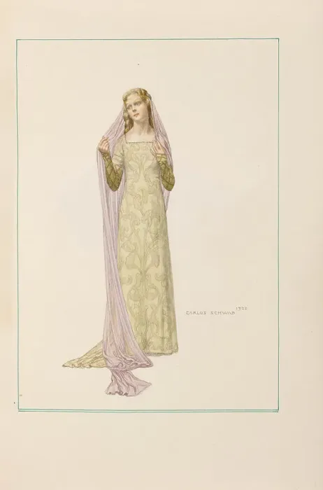 Framed Print : Illustration for Pelléas et Mélisande by Maurice Maeterlinck, 1922. Creator: Schwabe, Carlos (1866-1926) Framed Print : Illustration for Pelléas et Mélisande by Maurice Maeterlinck, 1922. Creator: Schwabe, Carlos (1866-1926)