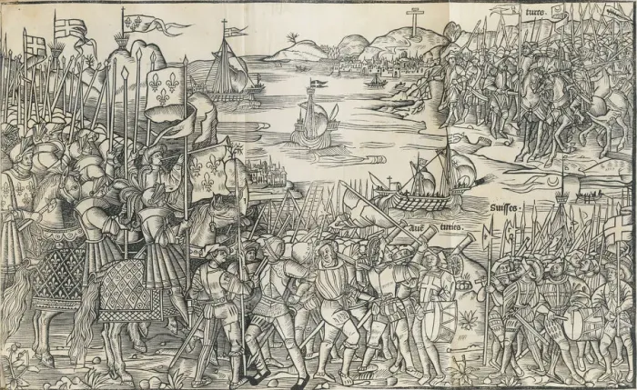 Framed Print : Illustration from Peregrinatio in terram sanctam (Journey to the Holy Land) by Bernhard von Breidenb Artist: Reuwich (Reeuwijk), Erhard (c. 1450-after 1505) Framed Print : Illustration from Peregrinatio in terram sanctam (Journey to the Holy Land) by Bernhard von Breidenb Artist: Reuwich (Reeuwijk), Erhard (c. 1450-after 1505)