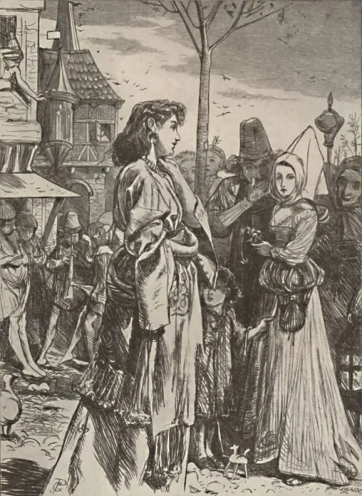 Framed Print : Illustration from poem A Becketts Troth. c1860-1875, (1923). Artist: George John Pinwell Framed Print : Illustration from poem A Becketts Troth. c1860-1875, (1923). Artist: George John Pinwell