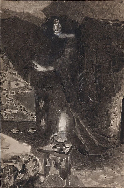 Illustration to the poem The Demon by Mikhail Lermontov, 1890-1900. Artist: Vrubel, Mikhail Alexandrovich (1856-1910)