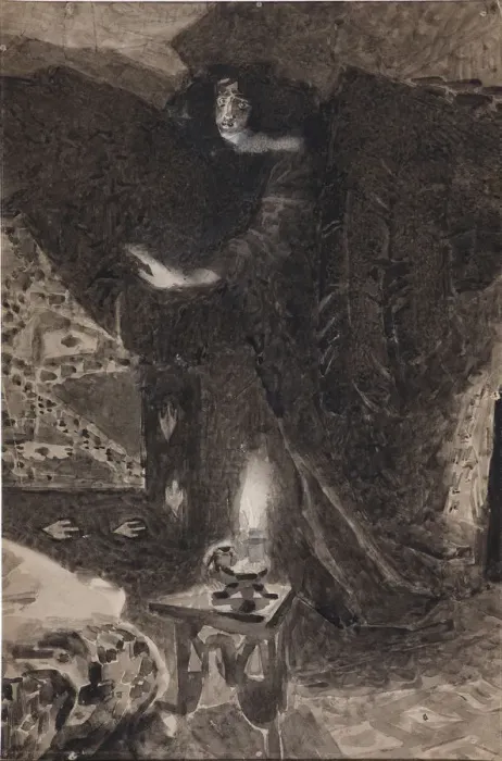 Framed Print : Illustration to the poem The Demon by Mikhail Lermontov, 1890-1900. Artist: Vrubel, Mikhail Alexandrovich (1856-1910) Framed Print : Illustration to the poem The Demon by Mikhail Lermontov, 1890-1900. Artist: Vrubel, Mikhail Alexandrovich (1856-1910)