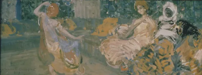 Framed Print : Illustration for the poem The Fountain of Bahcesaray by A. Pushkin, 1907. Artist: Korovin, Konstantin Alexeyevich (1861-1939) Framed Print : Illustration for the poem The Fountain of Bahcesaray by A. Pushkin, 1907. Artist: Korovin, Konstantin Alexeyevich (1861-1939)