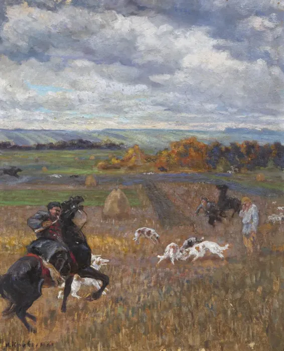 Framed Print : Illustration for poem Hunting with hounds by Nikolay Nekrasov, Early 20th cen Framed Print : Illustration for poem Hunting with hounds by Nikolay Nekrasov, Early 20th cen