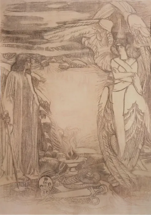 Framed Print : Illustration for the poem Prophet by A. Pushkin, 1905. Artist: Vrubel, Mikhail Alexandrovich (1856-1910) Framed Print : Illustration for the poem Prophet by A. Pushkin, 1905. Artist: Vrubel, Mikhail Alexandrovich (1856-1910)