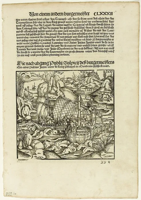 Framed Print : Illustration from Romische Historien, plate fifteen from Woodcuts... 1507, assembled...1937. Creators: Unknown, Max Geisberg Framed Print : Illustration from Romische Historien, plate fifteen from Woodcuts... 1507, assembled...1937. Creators: Unknown, Max Geisberg
