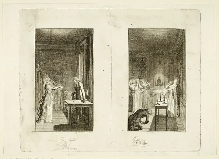 Framed Print : Illustration to Samuel Richardson's Clarissa, 1796. Creator: Daniel Nikolaus Chodowiecki Framed Print : Illustration to Samuel Richardson's Clarissa, 1796. Creator: Daniel Nikolaus Chodowiecki