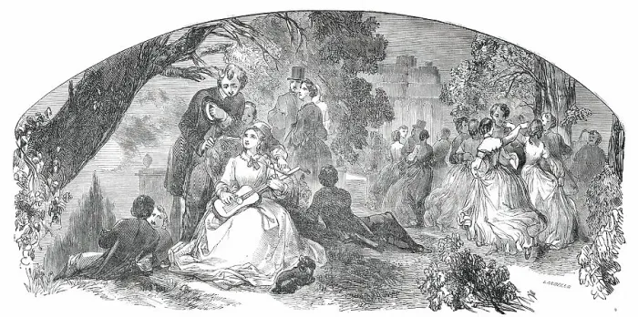 Framed Print : Illustration for sheet music: We Never Met Again, 1850. Creator: Ebenezer Landells. Illustration for sheet music: We Never Met Again, 1850. Creator: Ebenezer Landells Framed Print : Illustration for sheet music: We Never Met Again, 1850. Creator: Ebenezer Landells. Illustration for sheet music: We Never Met Again, 1850. Creator: Ebenezer Landells