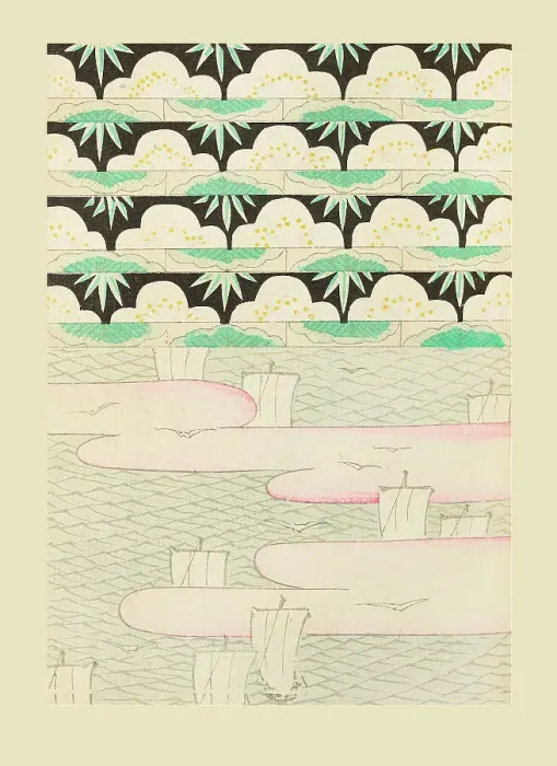 Framed Print : Illustration from Shin bijutsukai, 1901-1902. Creator: Sekka, Kamisaka (1866-1942). Illustration from Shin bijutsukai, 1901-1902. Creator: Sekka, Kamisaka (1866-1942)