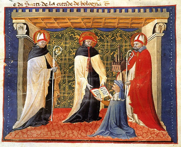 Illustration from Statuti della Societa dei Drappieri, 1407