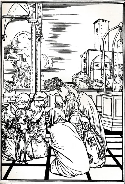 Framed Print : An illustration from The Tempest, 1901 (1901-1902). Artist: Robert Anning Bell Framed Print : An illustration from The Tempest, 1901 (1901-1902). Artist: Robert Anning Bell
