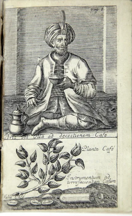 Framed Print : Illustration from 'The good use of tea, coffee and chocolate for the preservation and cure... 1687. Creator: Anonymous Framed Print : Illustration from 'The good use of tea, coffee and chocolate for the preservation and cure... 1687. Creator: Anonymous