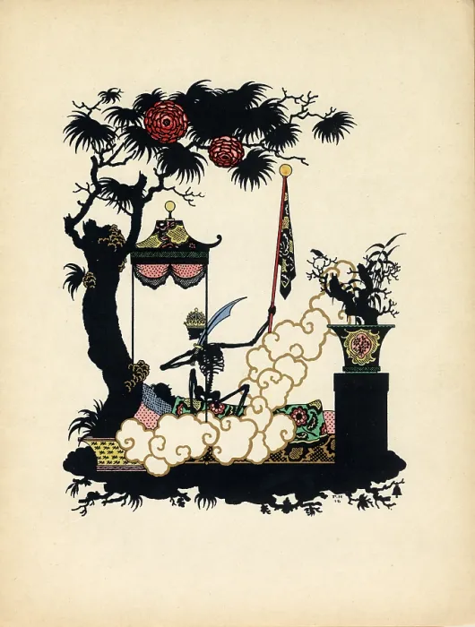 Framed Print : Illustration for 'The Nightingale' by H.cAndersen, 1912. Creator: Narbut, Georgi Ivanovich (1886-1920) Framed Print : Illustration for 'The Nightingale' by H.cAndersen, 1912. Creator: Narbut, Georgi Ivanovich (1886-1920)