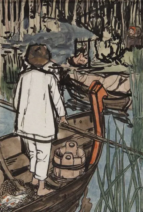 Framed Print : Illustration to the The Tale Synko-Philipko. Artist: Polenova, Elena Dmitryevna (1850-1898)