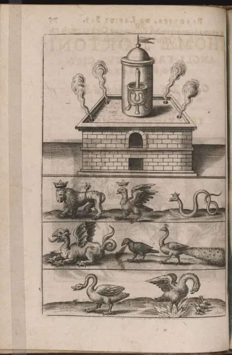 Framed Print : Illustration for Tripvs avrevs, hoc est, Tres tractatvs chymici selectissimi 1618. Artist: Bry, Theodor de (1528-1598) Framed Print : Illustration for Tripvs avrevs, hoc est, Tres tractatvs chymici selectissimi 1618. Artist: Bry, Theodor de (1528-1598)