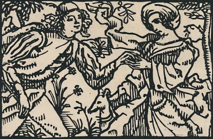 Framed Print : Illustration for Villons Petit Testament, 1919. Artist: Emile Bernard Framed Print : Illustration for Villons Petit Testament, 1919. Artist: Emile Bernard