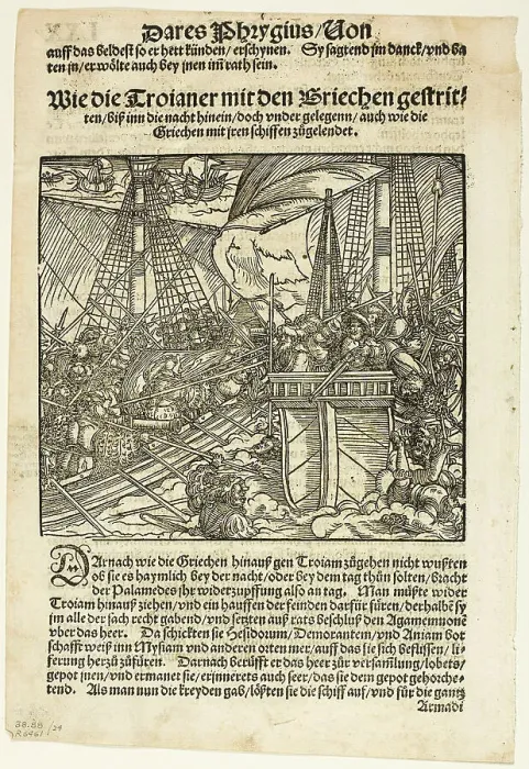 Framed Print : Illustration from Von dem Troianischen Krieg, plate 24 from Woodcuts from Books of the... 1937. Creator: Hans Weiditz Framed Print : Illustration from Von dem Troianischen Krieg, plate 24 from Woodcuts from Books of the... 1937. Creator: Hans Weiditz