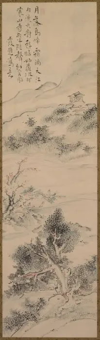 Framed Print : Illustration of Zhang Qis Poem on the Cold Mountain Temple, 18th century. Creator Framed Print : Illustration of Zhang Qis Poem on the Cold Mountain Temple, 18th century. Creator