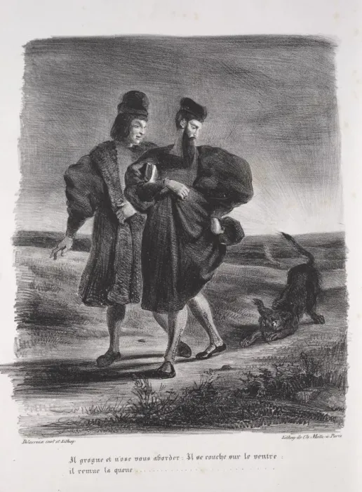 Framed Print : Illustrations for Faust: Faust, Mephistophele and the barbet, 1828 Framed Print : Illustrations for Faust: Faust, Mephistophele and the barbet, 1828