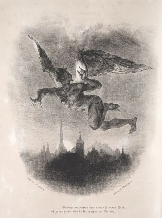Framed Print : Illustrations for Faust: Mephistopheles in the air, 1828 Framed Print : Illustrations for Faust: Mephistopheles in the air, 1828