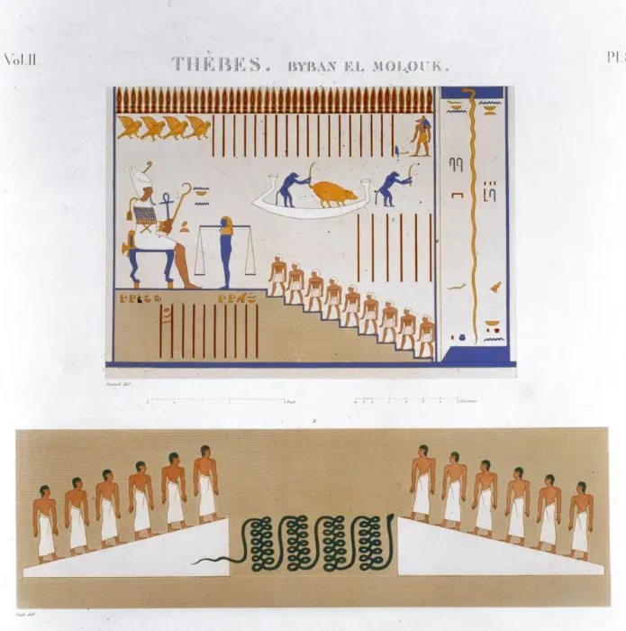 Framed Print : Illustrations of frescoes from Byban el Molouk, Thebes, Egypt, 1822. Artist: Jomard Framed Print : Illustrations of frescoes from Byban el Molouk, Thebes, Egypt, 1822. Artist: Jomard