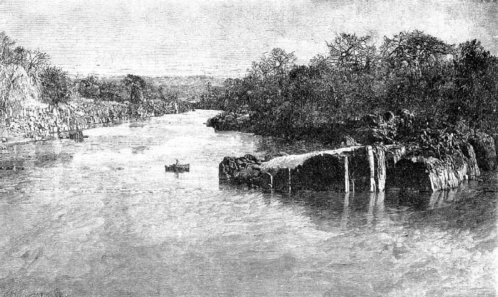 Framed Print : Illustrations of 'The Wild Tribes of the Soudan', by F. L. James...: the Settite River, 1883. Creator: E. Heinemann Framed Print : Illustrations of 'The Wild Tribes of the Soudan', by F. L. James...: the Settite River, 1883. Creator: E. Heinemann