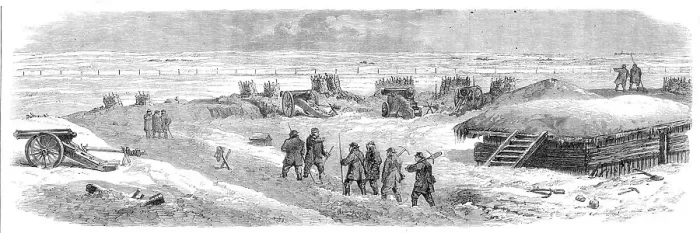 Framed Print : Illustrations of the War in Schleswig by our special artist: battery on the...Dannewerk, 1864. Creator: Unknown Framed Print : Illustrations of the War in Schleswig by our special artist: battery on the...Dannewerk, 1864. Creator: Unknown