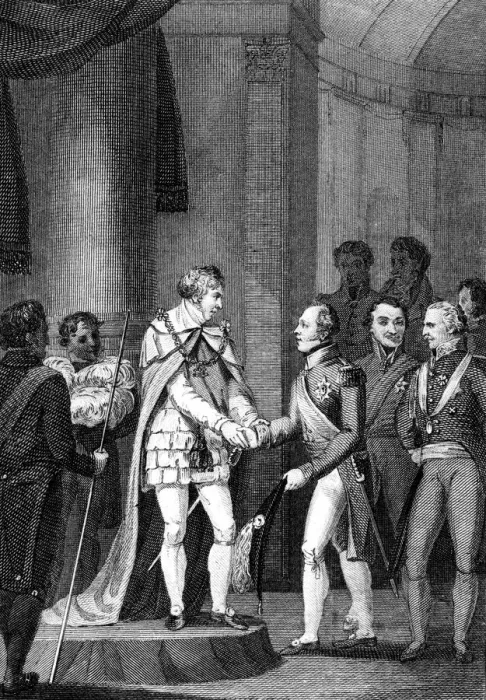 Framed Print : The Illustrious Visitors, 1815. Artist: George M Brighty Framed Print : The Illustrious Visitors, 1815. Artist: George M Brighty