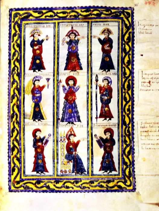 Framed Print : Iluminated page of the Codex Emilianense with kings Recesvinto, Knindesvinto, Egica Framed Print : Iluminated page of the Codex Emilianense with kings Recesvinto, Knindesvinto, Egica