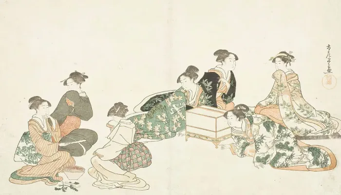 Framed Print : Image from album of poetry Haru no iro (image 3 of 3), c1794. Creator: Kubo Shunman Framed Print : Image from album of poetry Haru no iro (image 3 of 3), c1794. Creator: Kubo Shunman