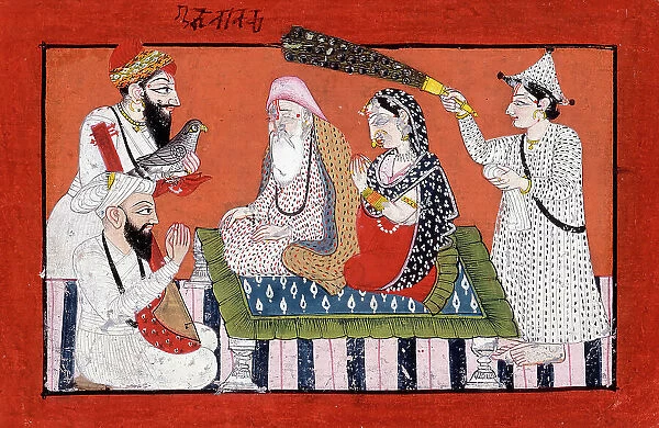 An Imaginary Meeting between Guru Nanak and Gobind Singh, c1780. Creator: Unknown