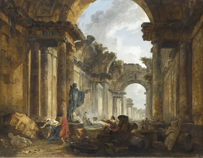 Framed Print : Imaginary View of the Grand Gallery of the Louvre in Ruins, 1796 Framed Print : Imaginary View of the Grand Gallery of the Louvre in Ruins, 1796
