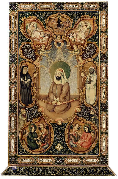 Imam Ali (Ali ibn Abi Talib) with his sons Hasan and Husayn, 1871. Creator: Anonymous