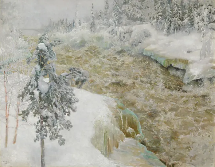 Framed Print : Imatra Falls in Snow; Imatra in Winter, 1893. Creator: Akseli Gallen-Kallela Framed Print : Imatra Falls in Snow; Imatra in Winter, 1893. Creator: Akseli Gallen-Kallela