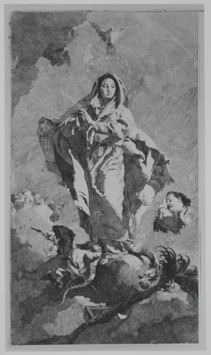 Framed Print : The Immaculate Conception, ca. 1770. Creator: Lorenzo Tiepolo Framed Print : The Immaculate Conception, ca. 1770. Creator: Lorenzo Tiepolo