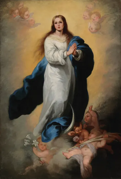 Framed Print : The Immaculate Conception of Escorial, copy after Murillo, 1863. Creator: Adolf von Becker Framed Print : The Immaculate Conception of Escorial, copy after Murillo, 1863. Creator: Adolf von Becker