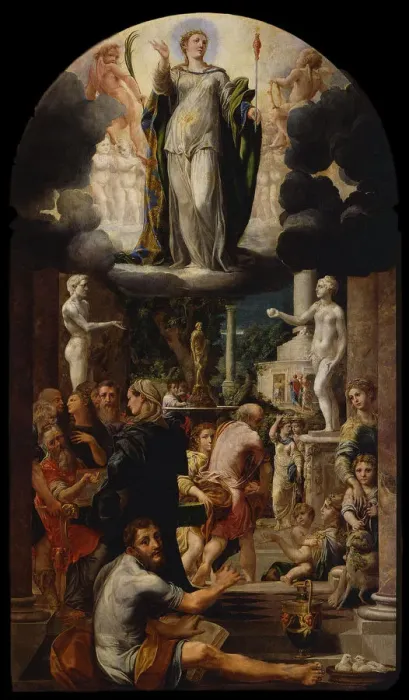 Framed Print : The Immaculate Conception of the Virgin, 1539. Artist: Mazzola Bedoli, Girolamo (c. 1500-1569) Framed Print : The Immaculate Conception of the Virgin, 1539. Artist: Mazzola Bedoli, Girolamo (c. 1500-1569)