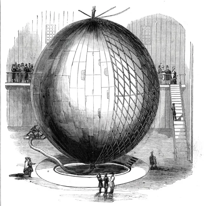 Framed Print : Immense Copper Balloon at Paris, 1844. Creator: Unknown Framed Print : Immense Copper Balloon at Paris, 1844. Creator: Unknown