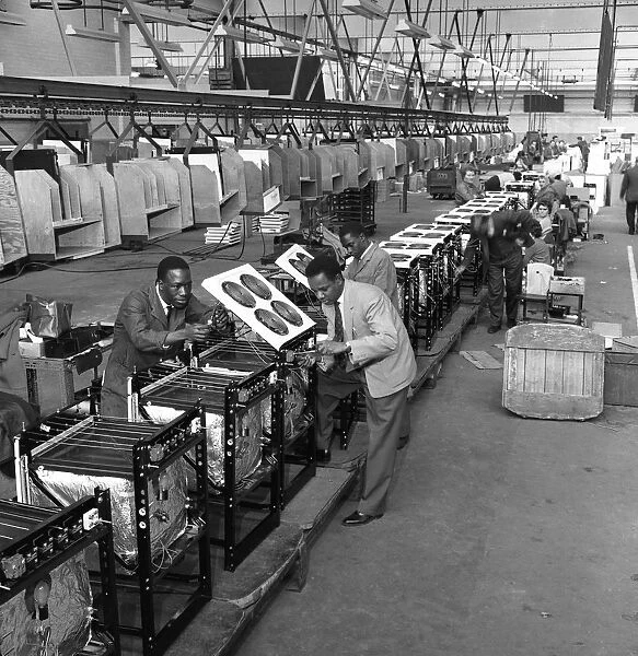 Immigrant workers on the cooker production line at the GEC, Swinton, South Yorkshire, 1962